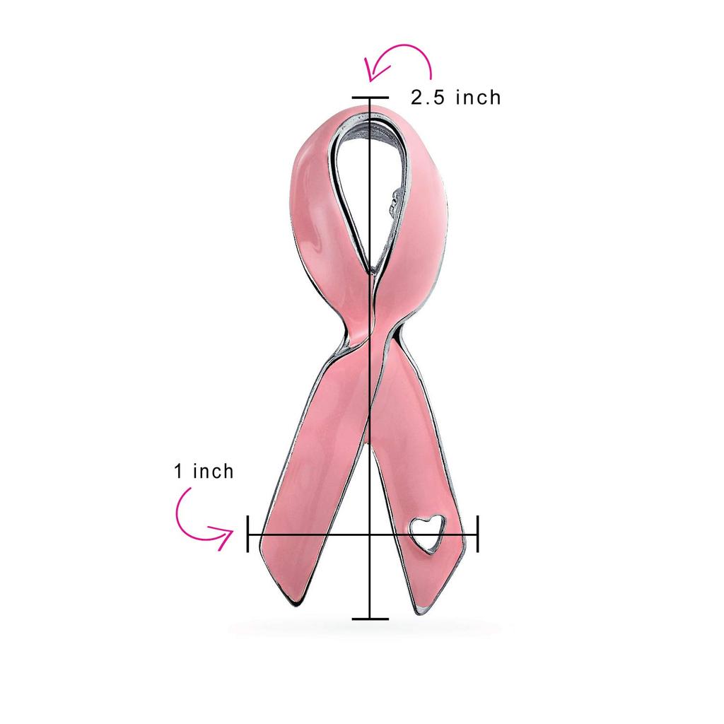 Cancer Awareness Ribbon Brooch Pin Silver Pink Purple Enamel Symbol of Support and Survival Silver Gold Plated Accents Thoughtful Jewelry for One