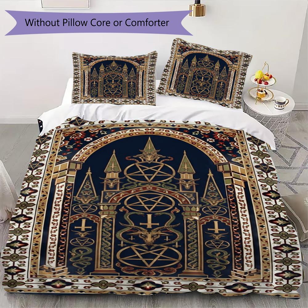 Pentagram Pattern Bedding Uilt Set Uilt Cover Pillowcase Home Decoration Birthday Gift (1 * Duvet Cover + 2 * Pillowcase Without Core)164