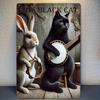 Room Decor  Vintage Metal Sign  The Black Cat Musical Band Durable Iron Wall Art Animal Theme Decor for Home Bar Cafe M