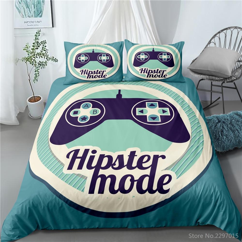 Fashion Black Family Game Gamepad 3d Bedding Set Adult Kids Gifts Pillowcase Duvet Cover Sets Bedroom Decor King Bed Linen Sets