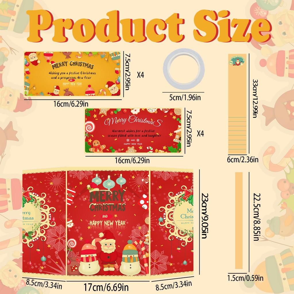 Money Santa Christmas Card With Envelope Holiday Parties Christmas Travel Gifts