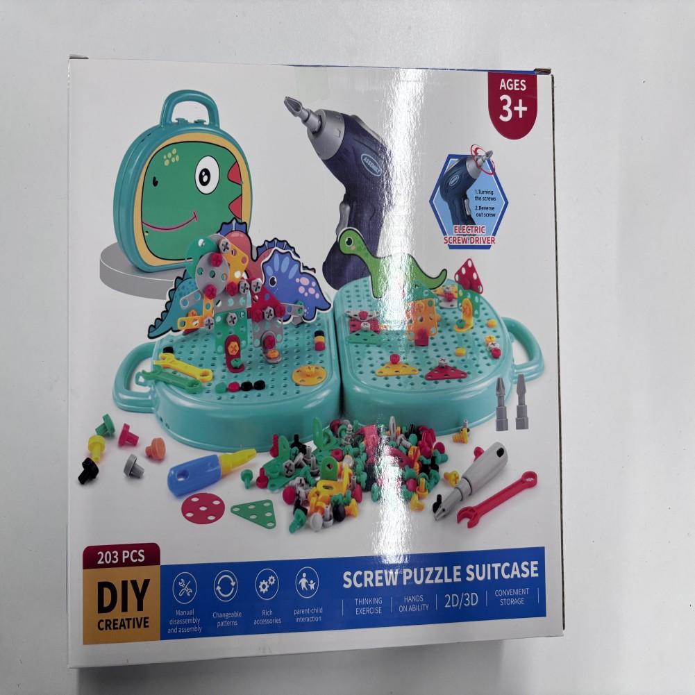 Magische Montessori Spielzeug Werkzeugkasten mit Bohrmaschine Pädagogisches Bauingenieurwesen Spielzeug Kreatives Kinder DIY Lernspielzeug