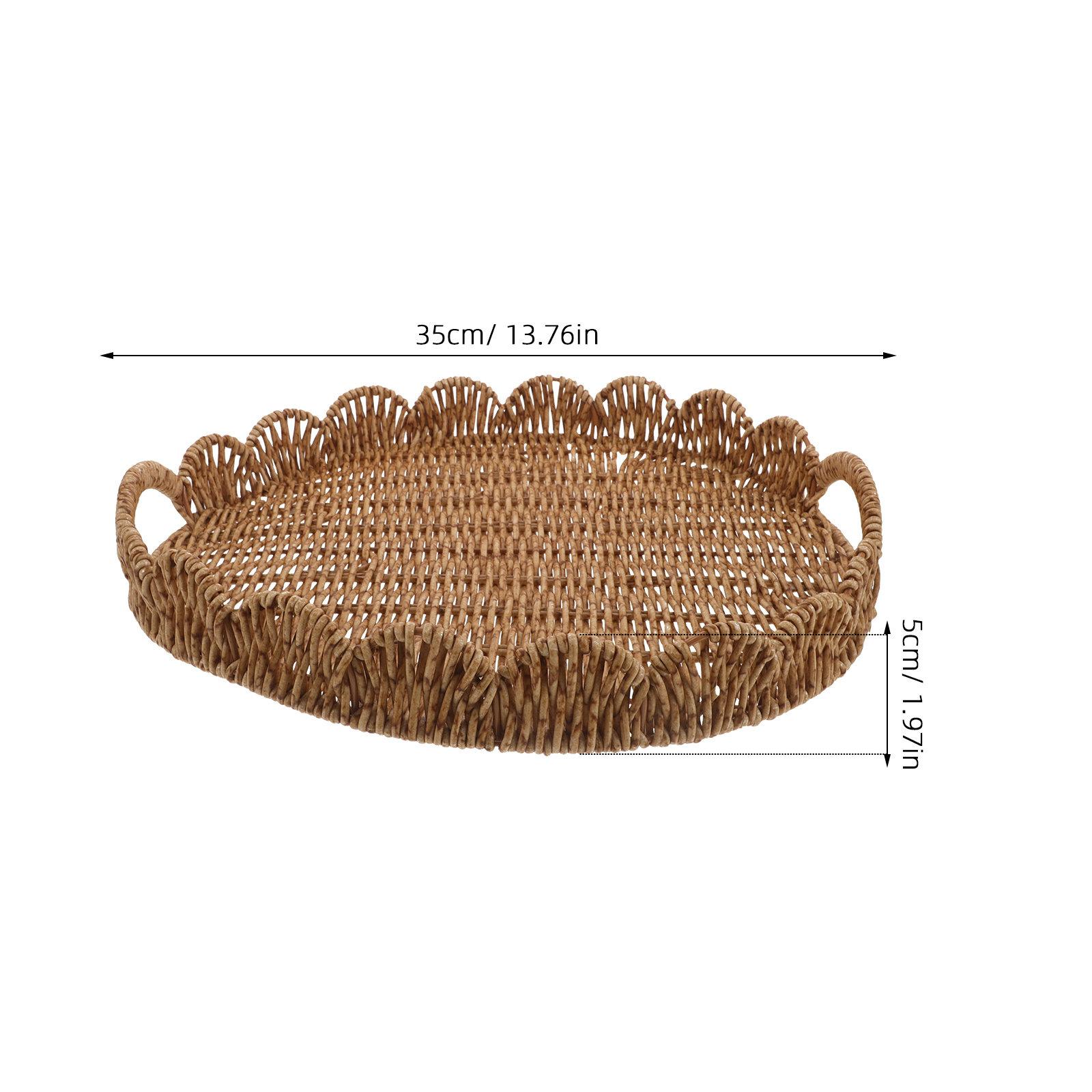 Large Rattan Woven Storage Tray Decorative