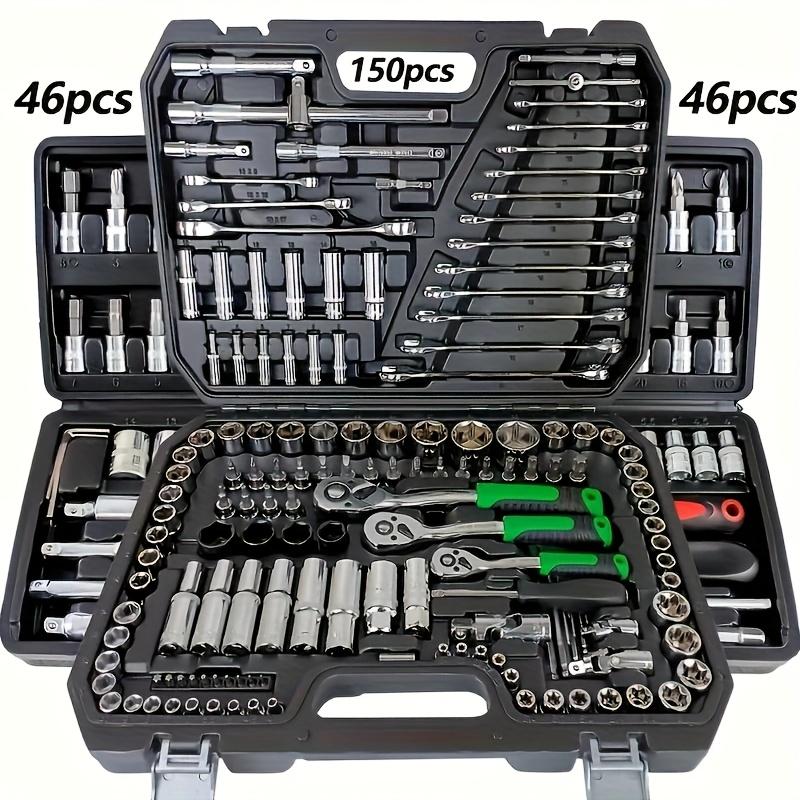 46-teiliges Hochleistungs-Chrom-Vanadium-Stahl Steckschlüssel-Set - Ultimatives Autoreparaturwerkzeug, Hohes Drehmoment, Ultra-Portabel für Automobil, Fahrrad