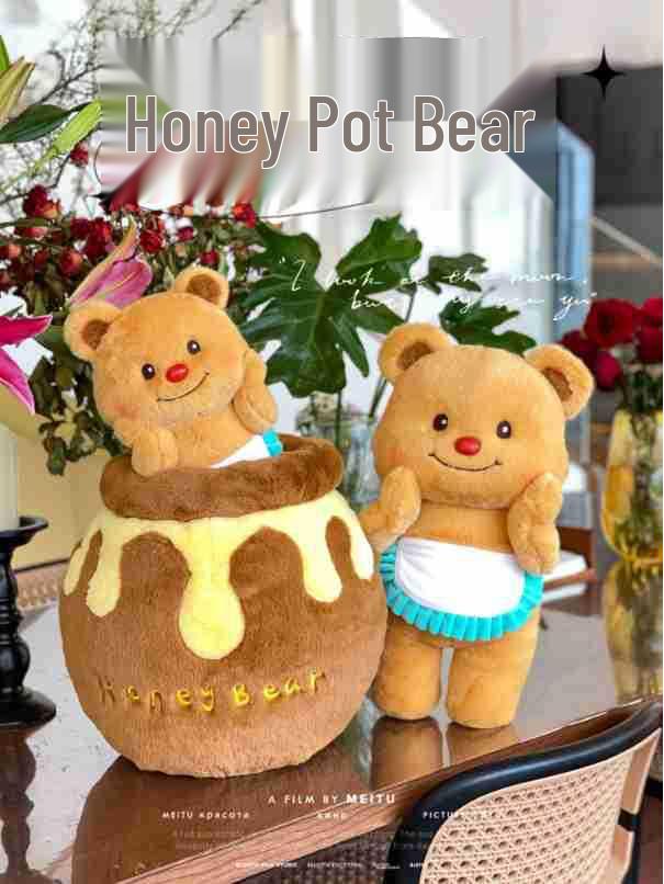 Honey Jar Bear Plush Toy – Cute Gift for Girlfriend's Birthday