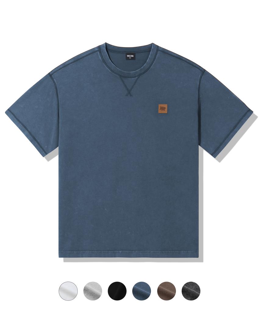 TRILLION Cover Stitch Pigment Short Sleeve T-Shirt_6 Colors (Type B)