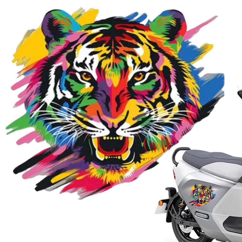

Tiger Scratch Sticker Waterproof Car Window Stickers Colorful Animal Head Decals For Vehicles
