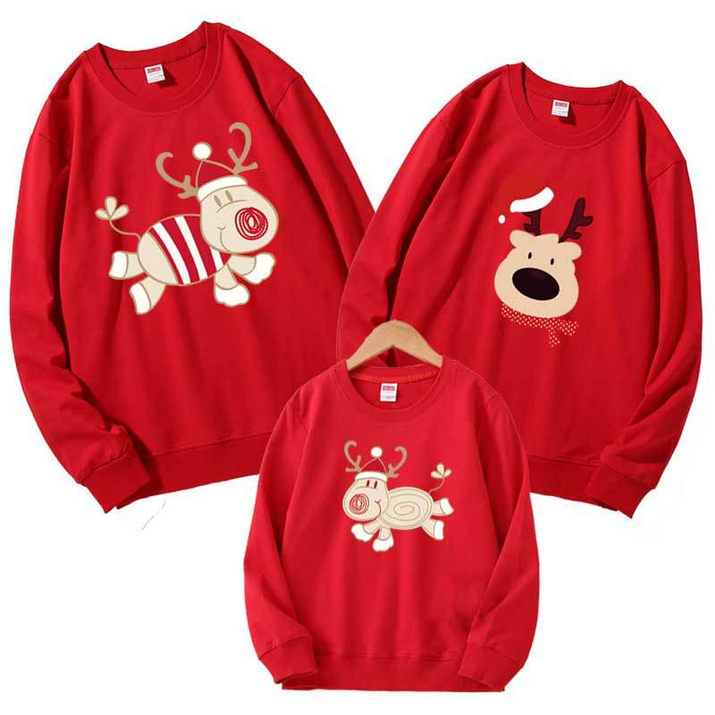 Christmas Family Sweatshirt Autumn-Winter Casual Parent-Child Matching Top 110 1880₽