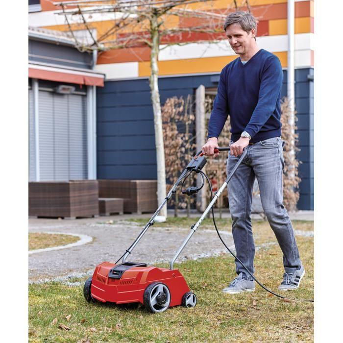 Einhell scarificateur électrique gc-es 1231/1 (1.2 kw, jusqu’à 300 m², roulement à billes + 8 doubles lames)
