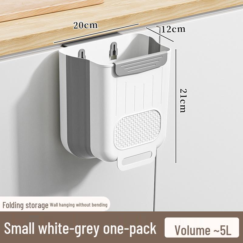 Foldable Wall-Mounted Kitchen Trash Can - Waste Sorting & Storage Bin