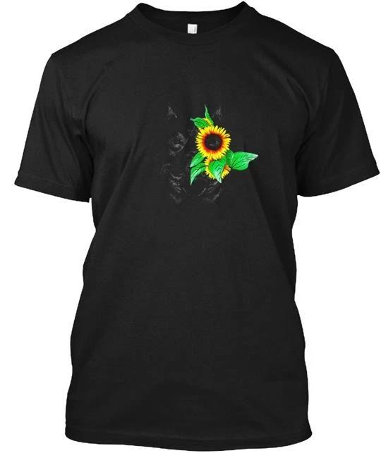 

Funny Sunflower Pitbull GiftDog Lover T shirt Made in the USA Size S to 5XL M