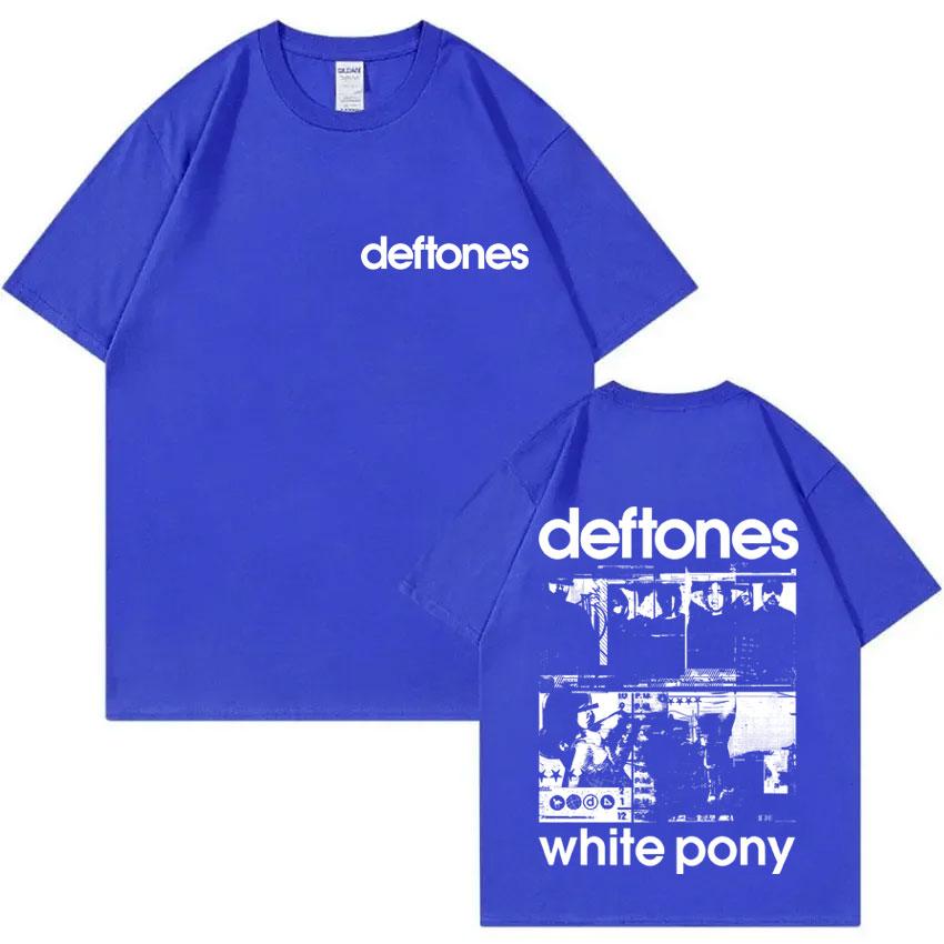 Rock Band Deftones White Pony Double Sided Print T-shirt Men Hip Hop Alternative Metal Oversized Streetwear Male Fashion Tshirt