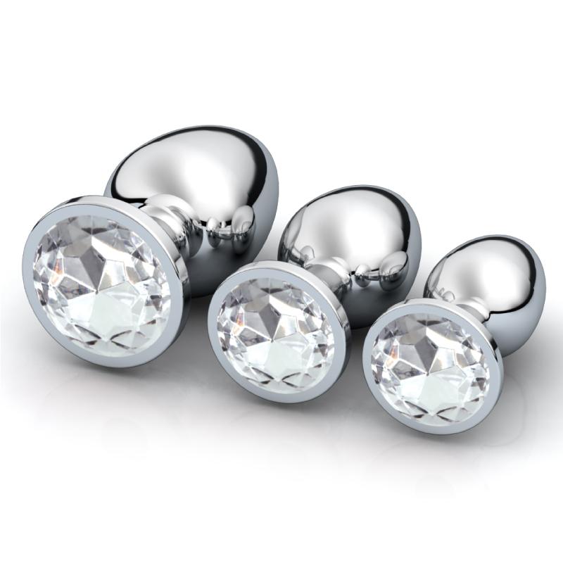 1 Stück 3 Größen Analplug Rund Edelstahl Kristall Buttplug Abnehmbarer Analplug Stimulator Analsex Spielzeug Prostata Massagegerät Dildo