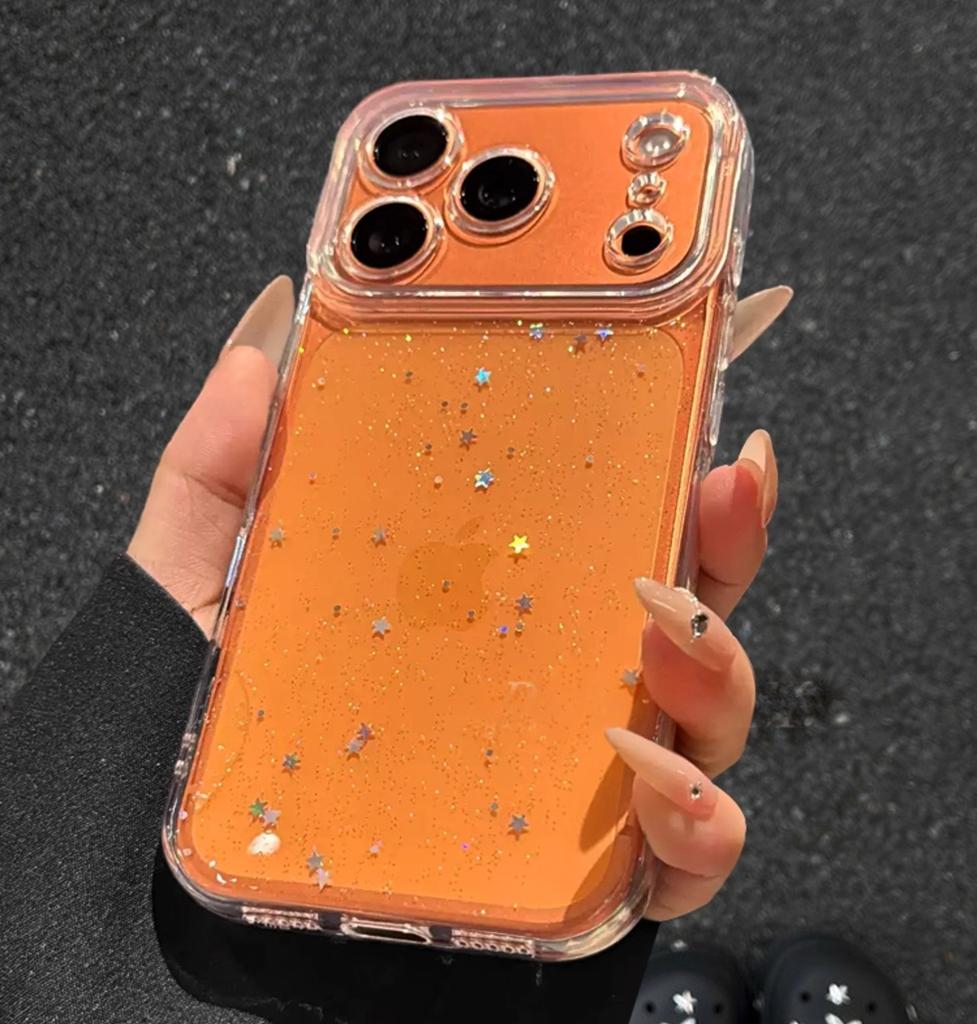 Luxury Bling Star Sequins Glitter Phone Case For iPhone 17 16 15 14 13 12 11 Pro Max XR X XS 7 8 Plus Clear Powder Sparkle Cover