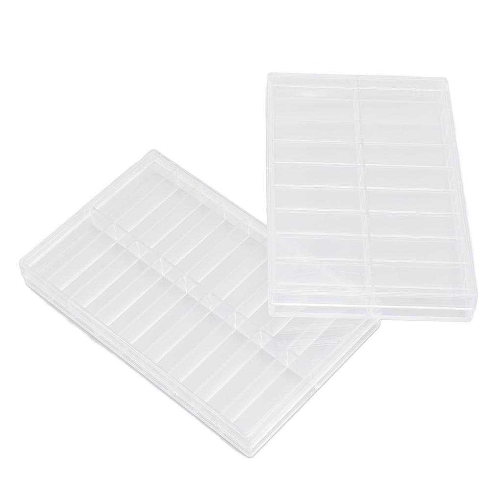 2PCS 18 Grids Organizer Dustproof Storage Box Plastic Compartment Container for Small Watch Parts and Screws