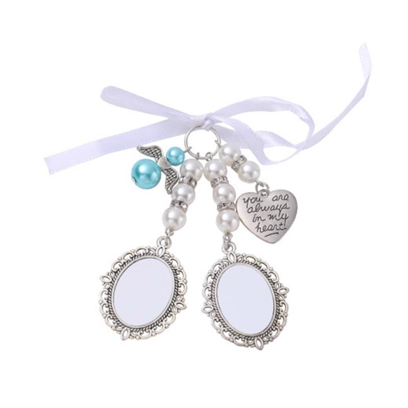 

Wedding Bouquet Bridal Bouquet Photo Glamour Lace Oval Charms Ribbon Blank Heat Transfer Photo Ornament Party Decor 1