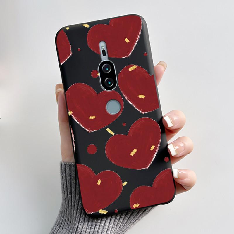 Per Sony Xperia XZ2 Premium SOV38 H8166 H8116 Custodia per Telefono Estetica Moda Gatto Carino Cartone Animato Nero Tocco Morbido Posteriore Cover in Silicone
