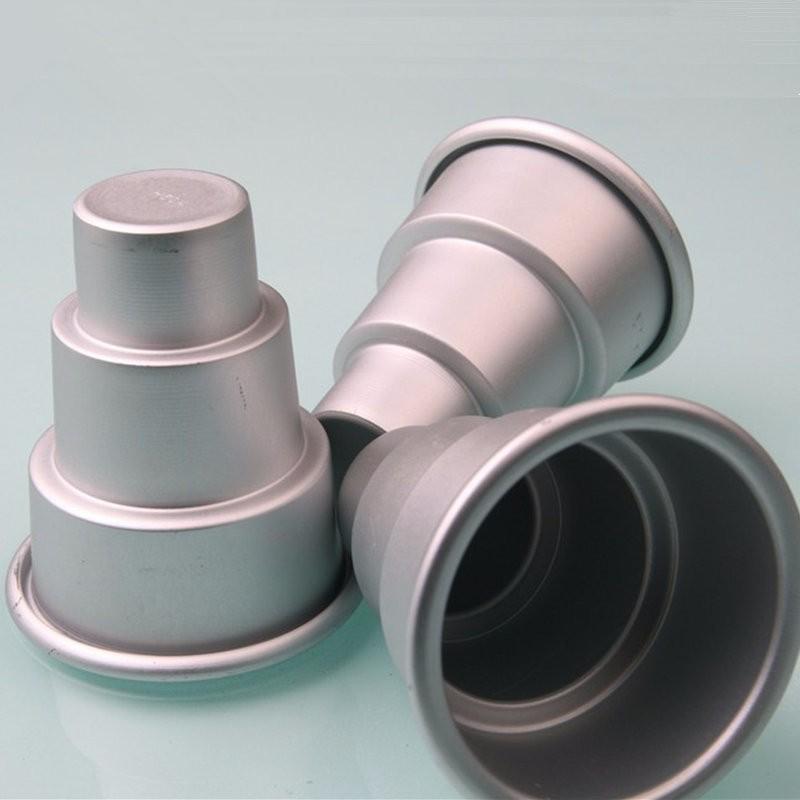 5 Pieces Anodized Aluminum Special Pudding Mould DIY 3-tier Cupcake Pudding Chocolate Cake Mold Baking Pan