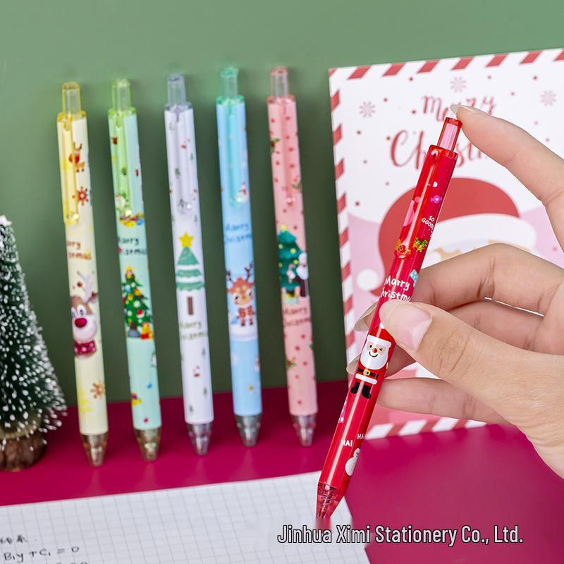 Cartoon Push-Button Ballpoint Pen - Creative Christmas Gift for Students