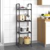 Multi-Layer Floor-Standing Metal Storage Rack for Kitchen and Bathroom