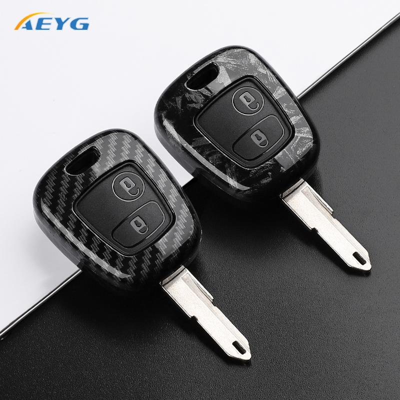 Abs Carbon Fiber Pouzdro na klíče od auta Pro Peugeot 206 207 307 408 607 Pro Citroen C1 C2 C3 C4 Pro Xsara Picasso Příslušenství na klíčenku