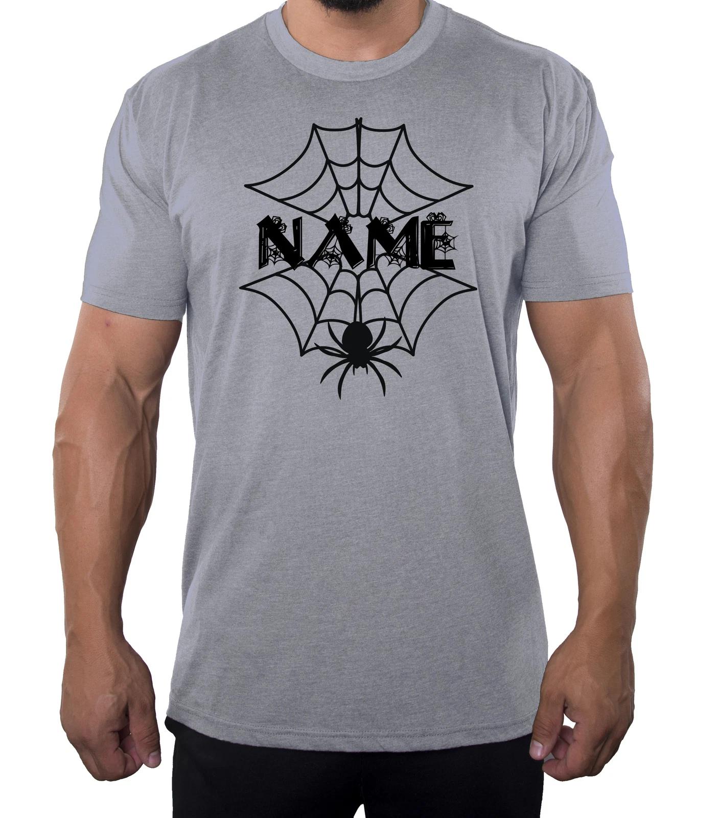 Custom Spider Web Name T-Shirts, Funny Graphic Tees, Halloween Man s T-Shirts! 4XL