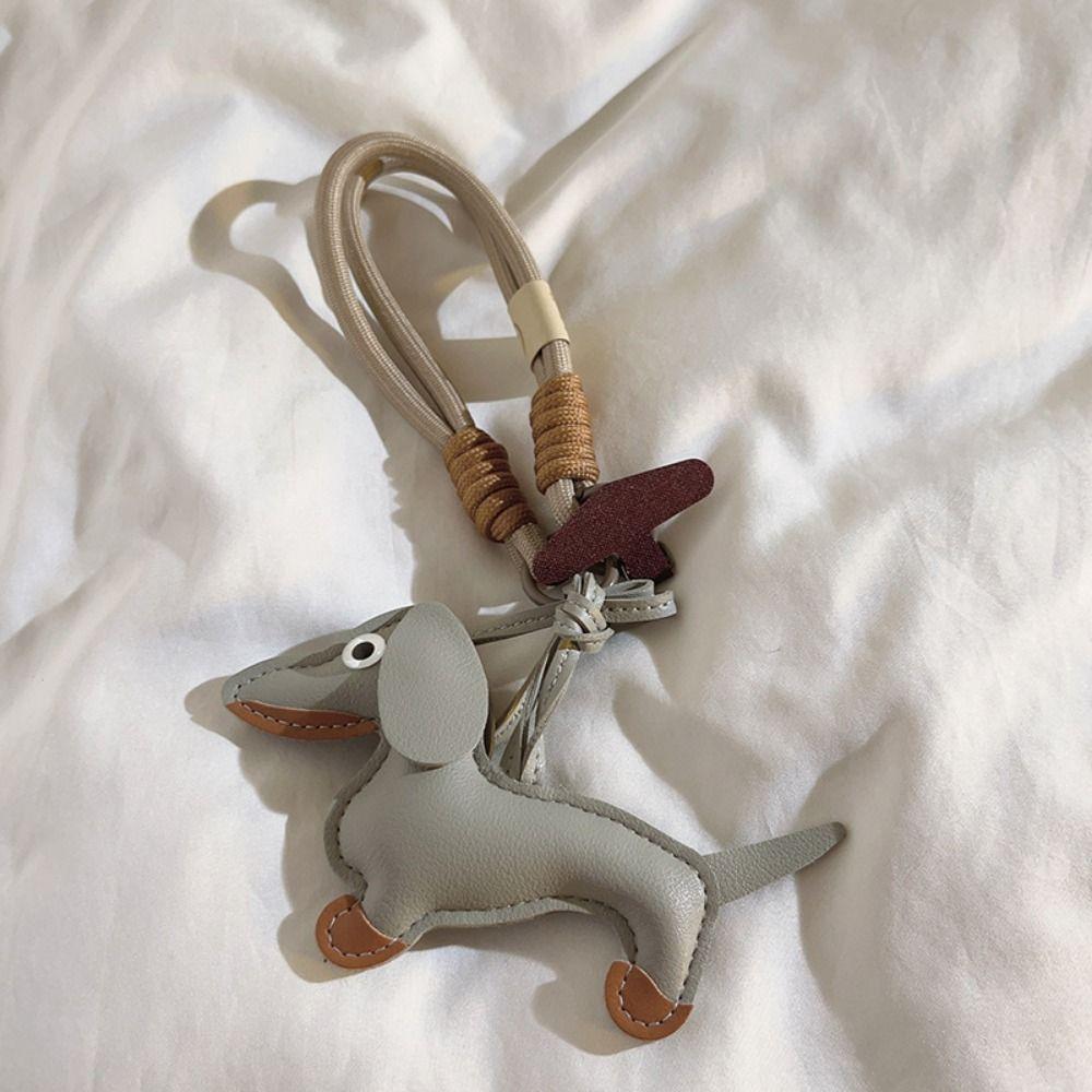 Mini Dachshund Dog Keychain Braided Lanyard Car Key Accessories  Women