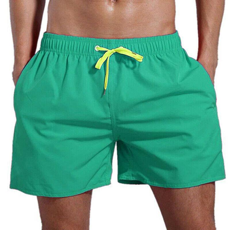 Summer Men Fashion Casual Pure-Color Beach Fitness Tether Elastic Swim Trunks Summer Men Fashion Casual Pure-Color Beach Fitness Tether Elastic Swim Trunks