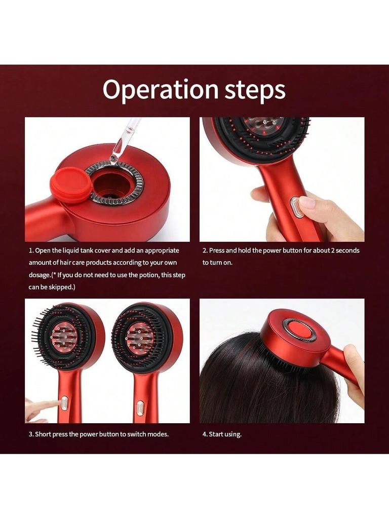 Electric Hair Regrowth Brush with Infrared Light Machine Acupoint Scalp Massage Anti-Hair Loss Exercise Hair Scrubber Combs
