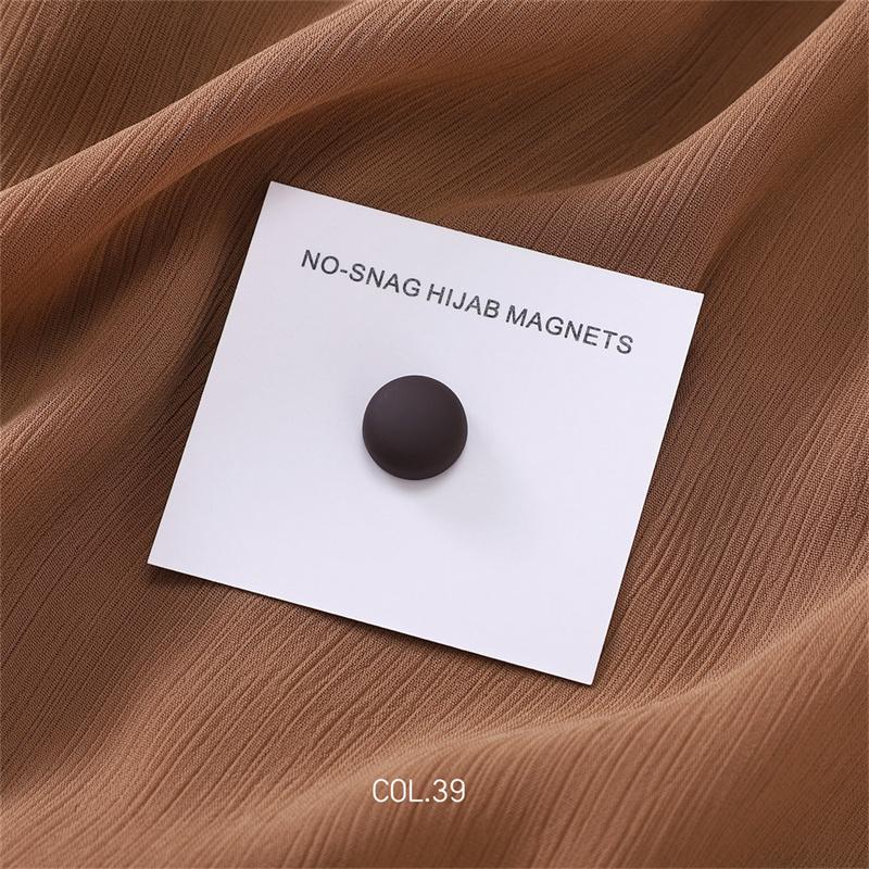 New 54color Matte Silk Scarf Hijab Magnet Brooch Strong Magnetic Buttons Round Shawl Dual-use Collar Clip Cufflinks