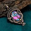 Natural Kingman Pink Dahlia Turquoise Copper Wire Wrap Pendant Handmade Pendant Natural Gemstone Jewelry Tree of Life Pendant Gift for Women