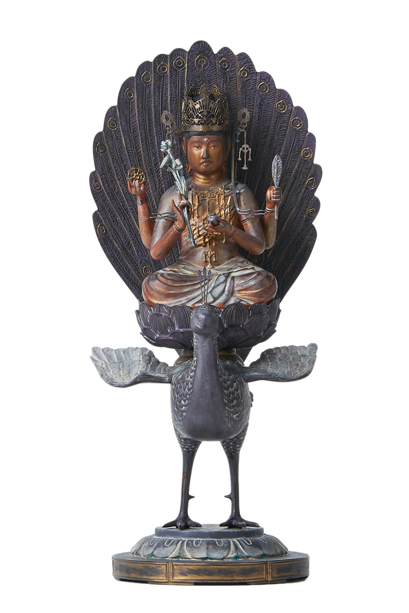 

ISM TanaCOCORO Peacock Statue Figure National Treasure ISM tc3794 [Palm] Myoo_Buddha (Peason Myoo) золотий