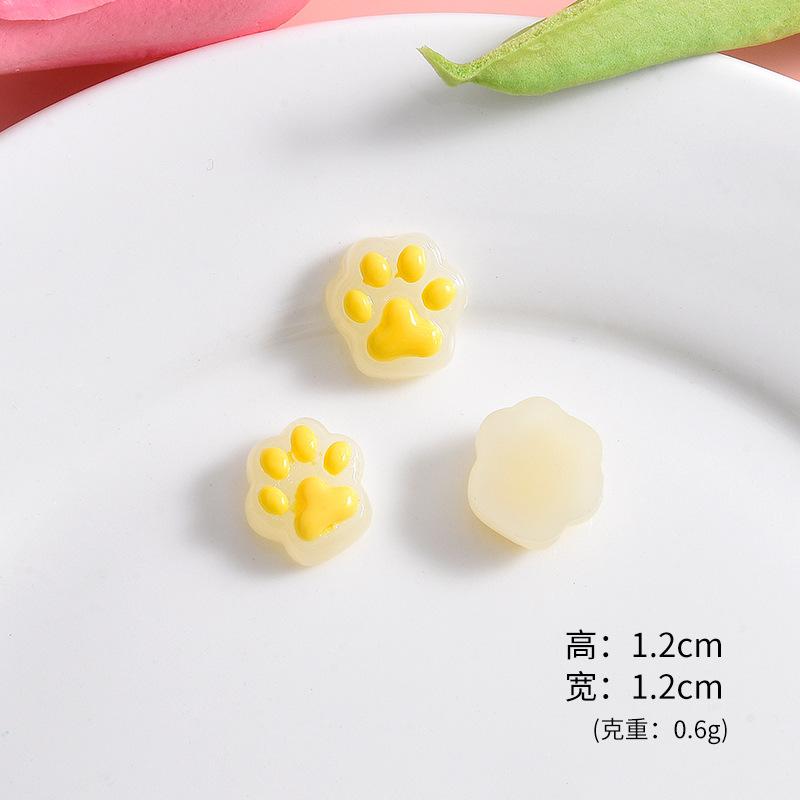10Pcs Cartoon Cat Claw Flat Bottom Resin Accessories DIY Materials Phone Case Accessories Hair Clip Materials Bead Decorat
