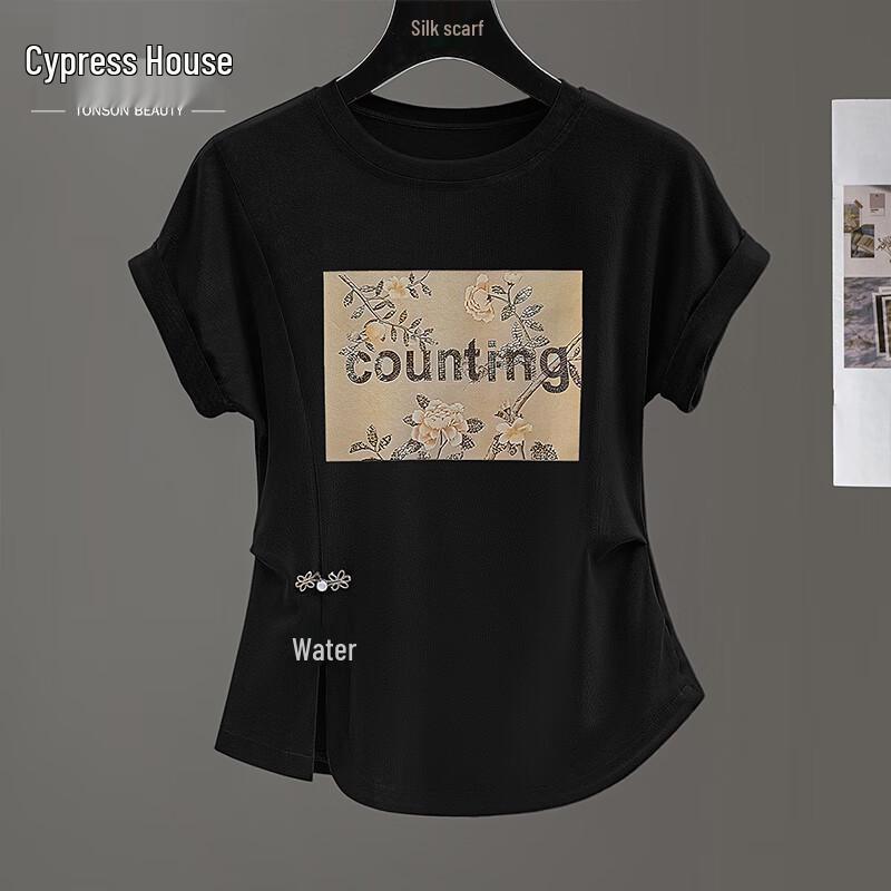 Women s Sibaishe Short-Sleeve T-Shirt with 3D Floral Print S