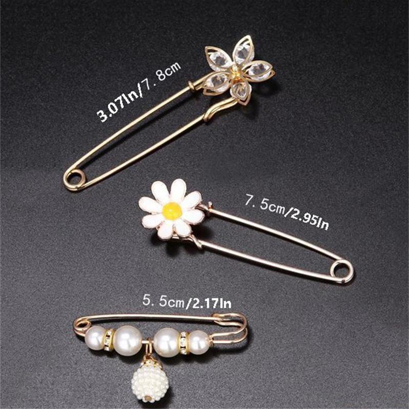4ks Faux Pearl Brože Set Elegance Móda Ženy Zirkon Lapel Pin Svetr Šaty Brož Pins Diy Doplňky Dárky