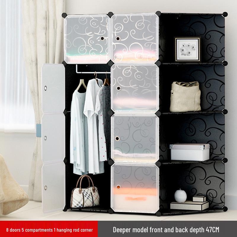 Vanden Minimalist Plastic Wardrobe: Children's & Adult Bedroom/Dorm Single Resin Storage Closet