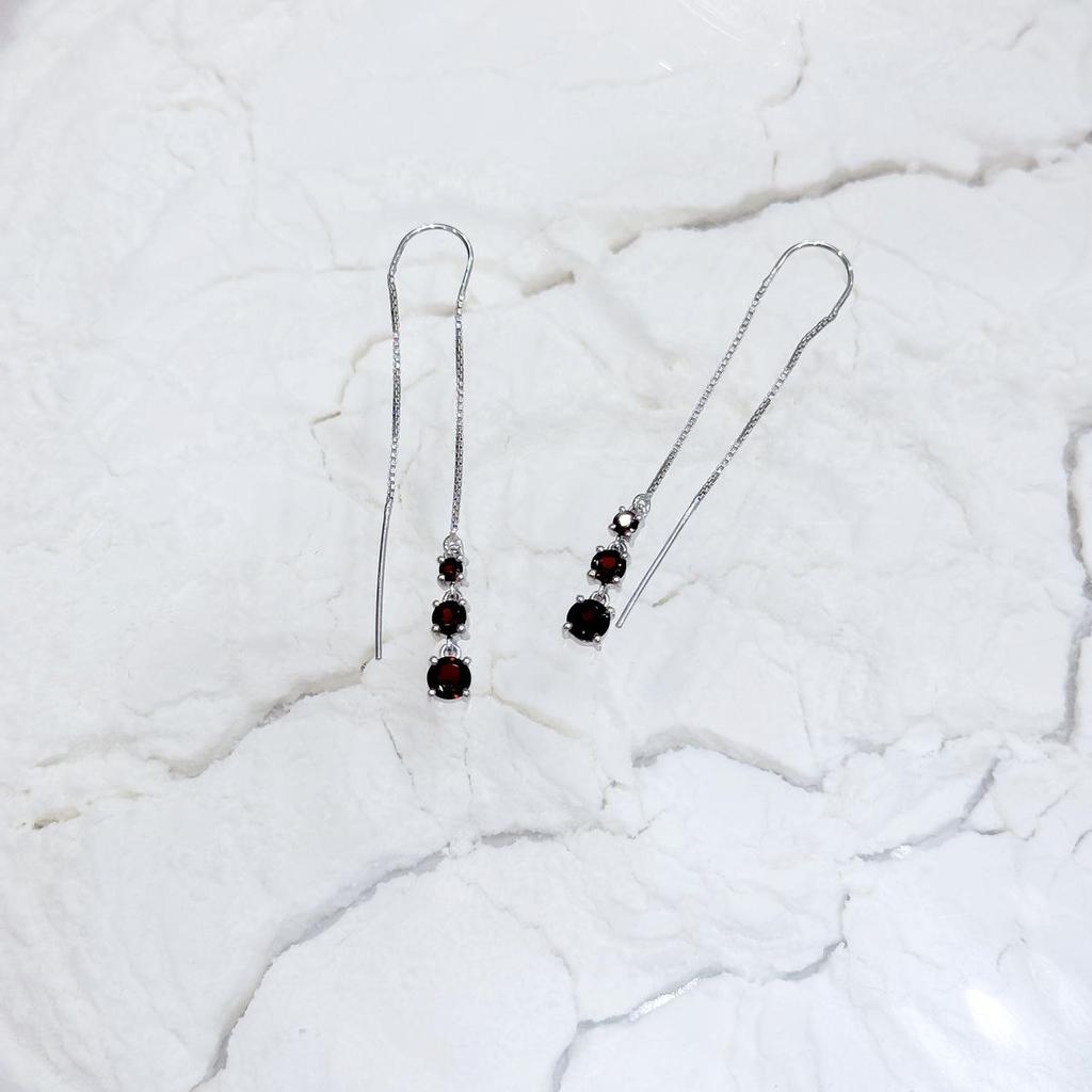 Brincos em prata com granada natural 2.107 quilates (2167457)