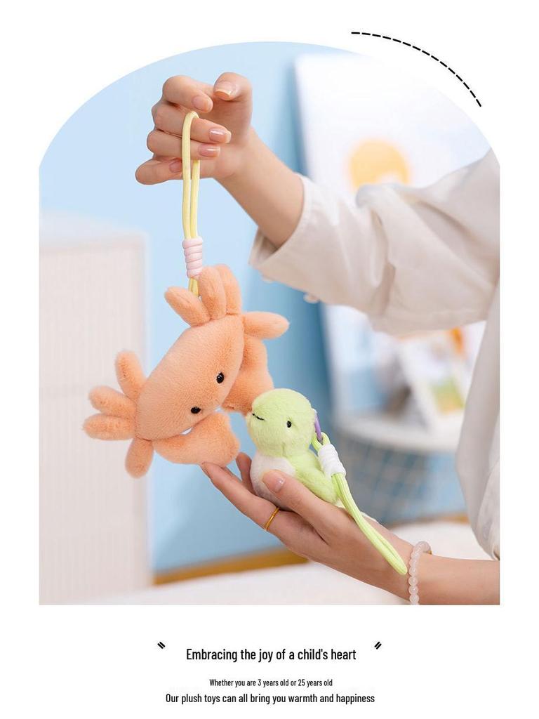 Mini Turtle & Nesting Crab Plush Keychain - Marine Life Parent-Child Doll Set