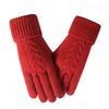 Touch Screen Gloves for Women In Winter Outdoor Cycling Warm Cold Plus Velvet Thickened Horizontal Machine Jacquard Knitted Gloves