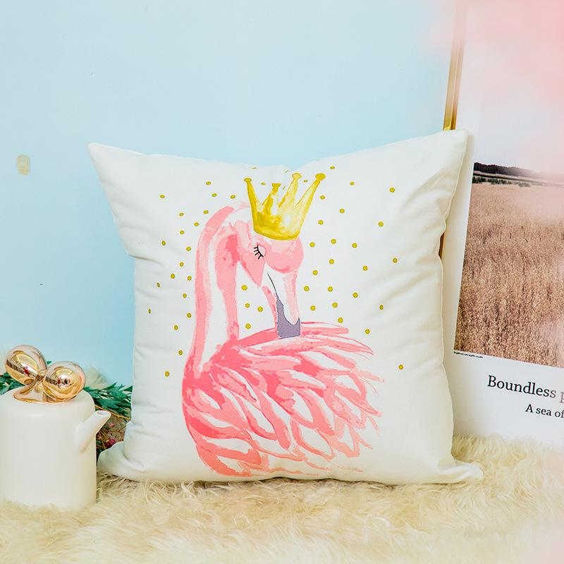 Small Fresh Flamingo American Pastoral Nordic Style Pillow Set Car Sofa Cushion Pillow Cover Does Not Include Pillow Core