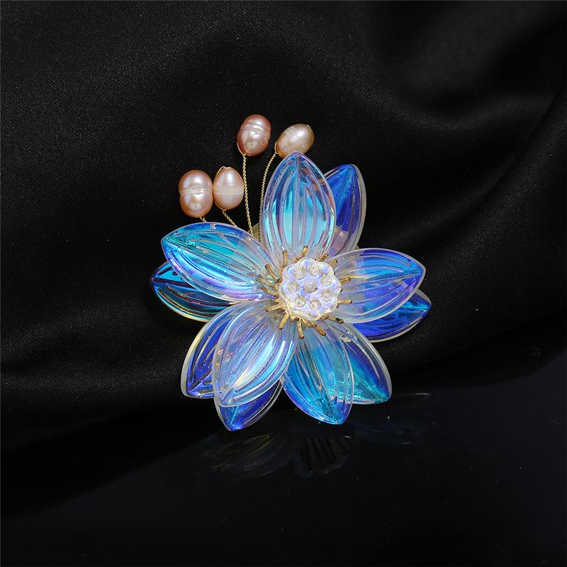 Handgefertigte glasierte Achat-Blumenbrosche Retro Promi-Temperament High-End Anstecknadel Cardigan-Accessoires