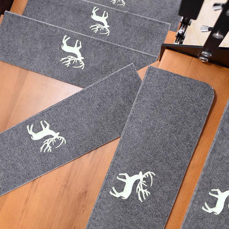 Machine Washable Non-Slip Luminous Stair Mats – Glue-Free Self-Adhesive Wood Foot Mats