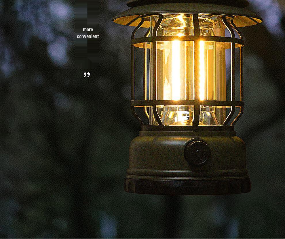 Vintage Rechargeable Camping Lantern: Portable Outdoor Hurricane Lamp for Tent & Atmosphere Lighting