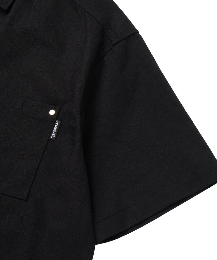 Masateu Carpenter Work Short Sleeve Shirts _ Black