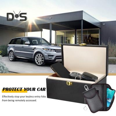 Faraday-Box für Autoschlüssel, Signalblockierungsbox für die Autosicherheit, doppelschichtiger Schlüssel-Organizer mit Diebstahlschutz und 2 Faraday-Taschen