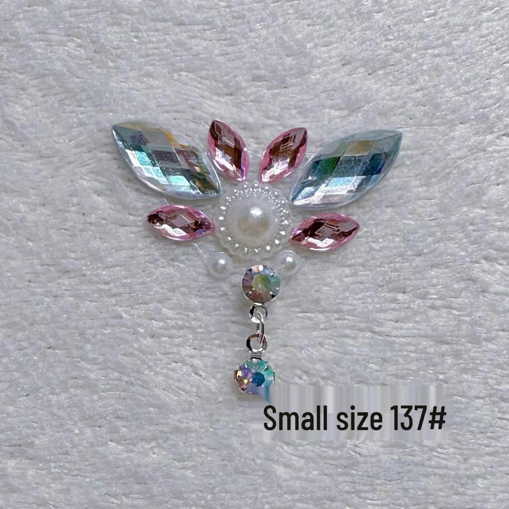 Children's Floral Face Stickers with Crystal Diamonds & Tassels for Ancient Style Makeup