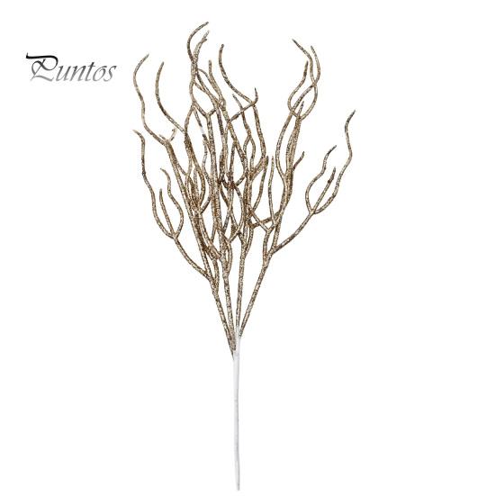 Glittery Branch Decoration Glitter Artificial Christmas Tree Pick, Sparkling Faux for Party Pick Ornament, Curly Decorative Twigs Stick Stem