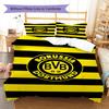 Juego de Ropa de Cama con Patrón del Borussia Dortmund Funda Nórdica Funda de Almohada Decoración del Hogar Regalo (1 * funda nórdica + 2 * fundas de almohada, sin núcleo)