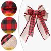 Charming Christmas Decor Bow Featuring Distinctive Plaid Edges For Trees