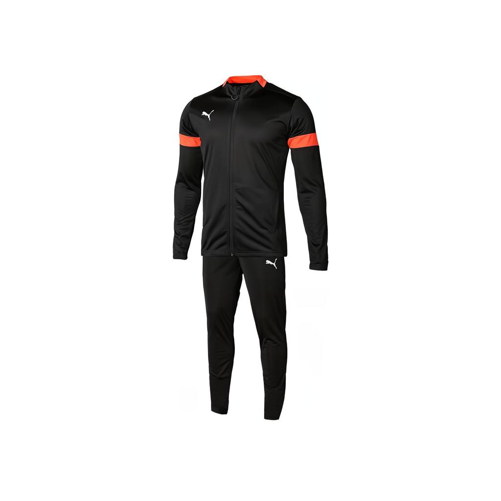 Puma Retro Sports Color Block Stand Collar Pullover Long Sleeve Top And Drawstring Mid Waist Cuffed Pants Casual Sports Set Men sets 656471-15